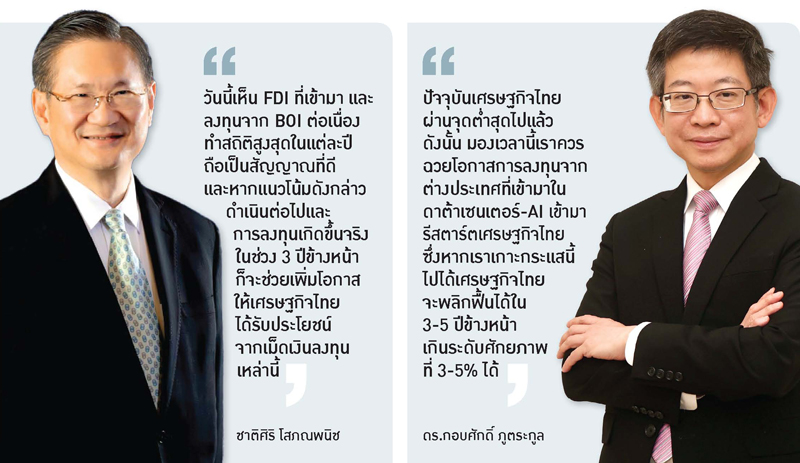 ลุ้นเศรษฐกิจไทยพ้นจุดต่ำสุด  'ชาติศิริ-กอบศักดิ์'  หวังลงทุนเข็นไทยโตสู่  4.5%