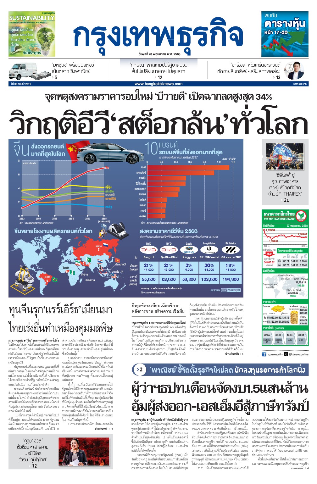 หนังสือพิมพ์ฉบับวันที่ 28 พ.ค. 68