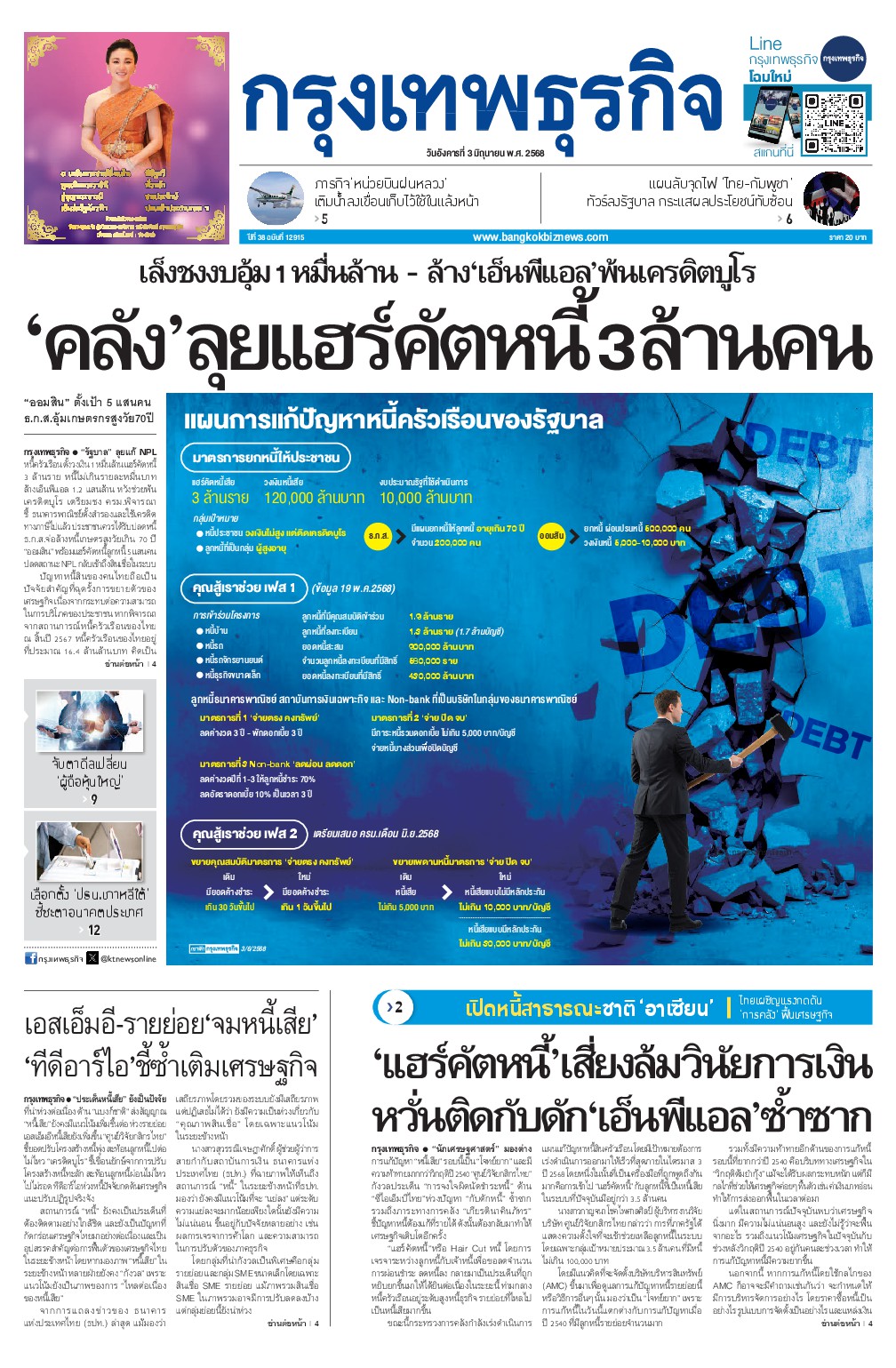 หนังสือพิมพ์ฉบับวันที่ 3 มิ.ย. 68