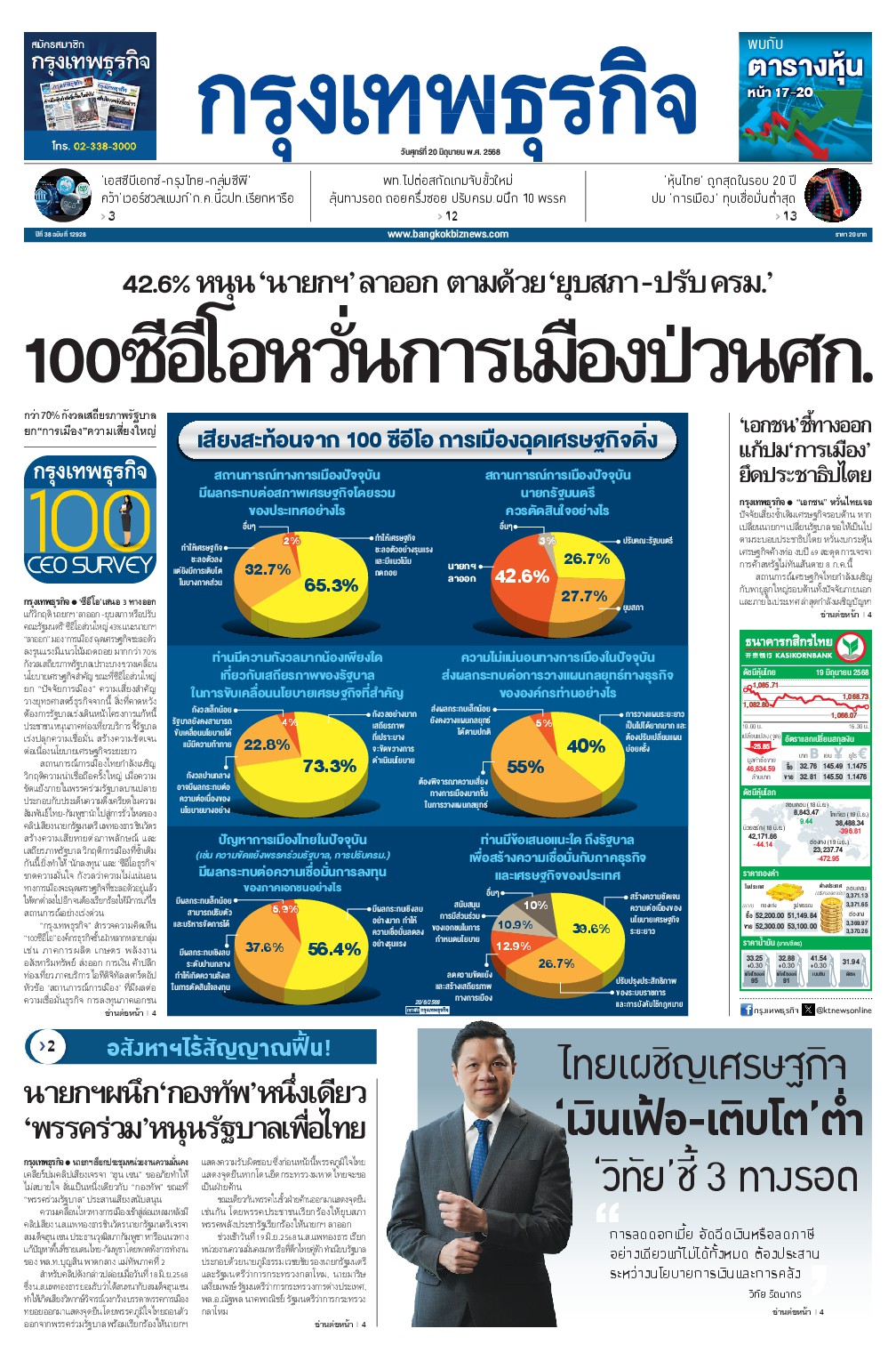 หนังสือพิมพ์ฉบับวันที่ 20 มิ.ย. 68