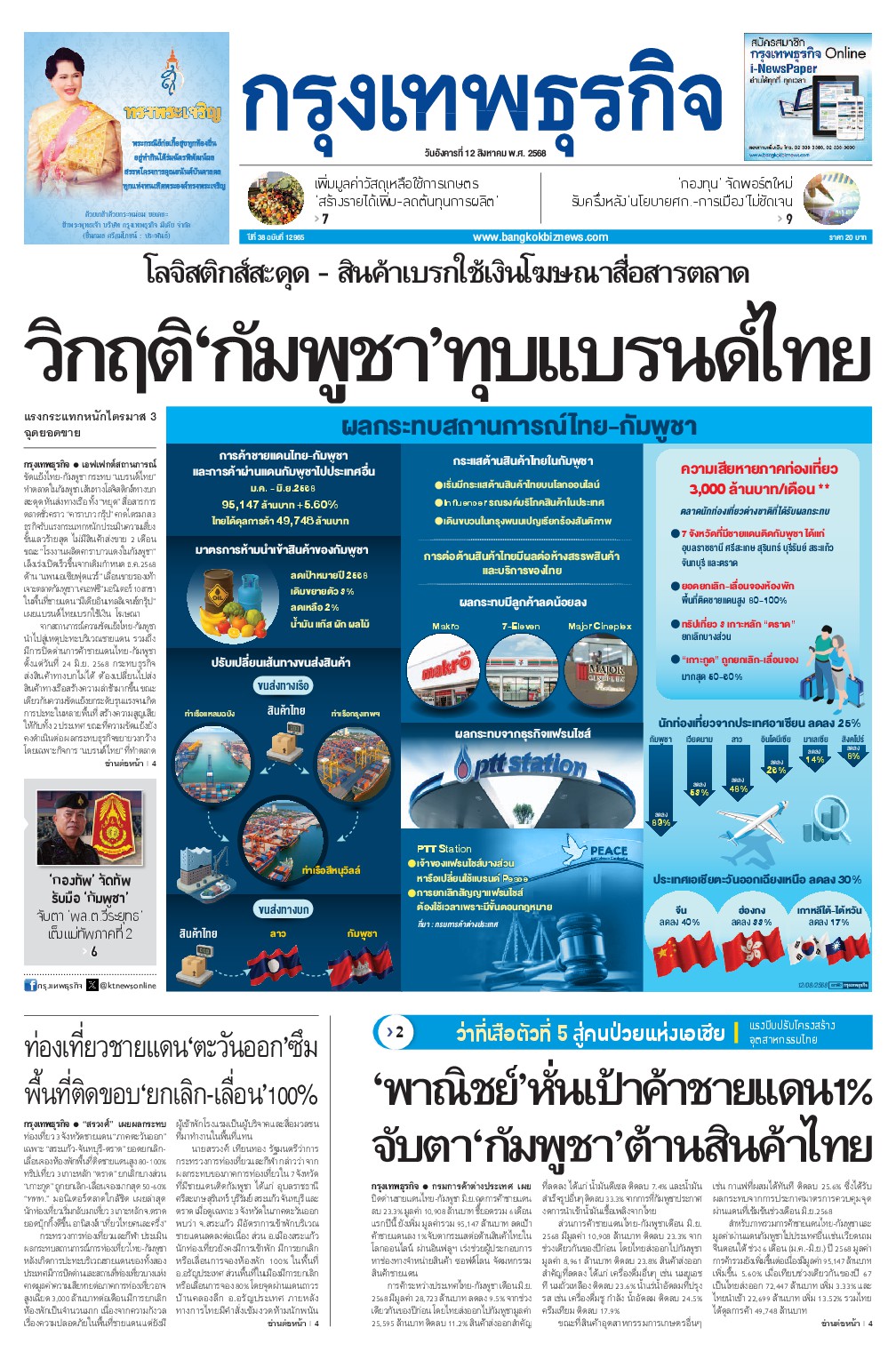 หนังสือพิมพ์ฉบับวันที่ 12 ส.ค. 68