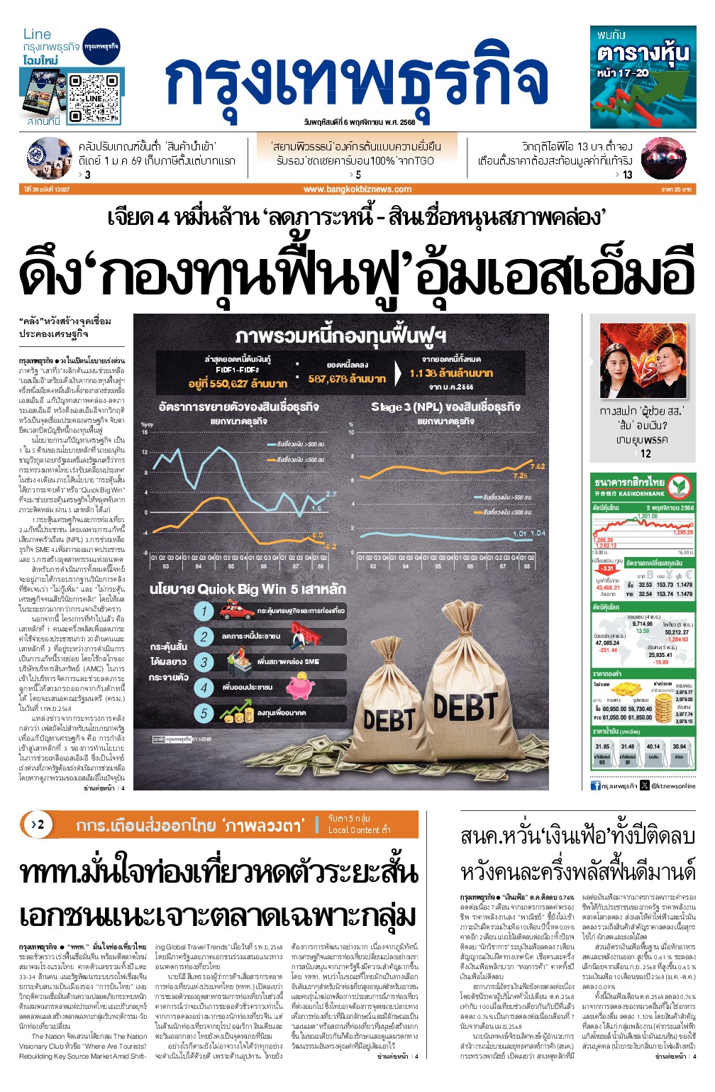 หนังสือพิมพ์ฉบับวันที่ 6 พ.ย. 68