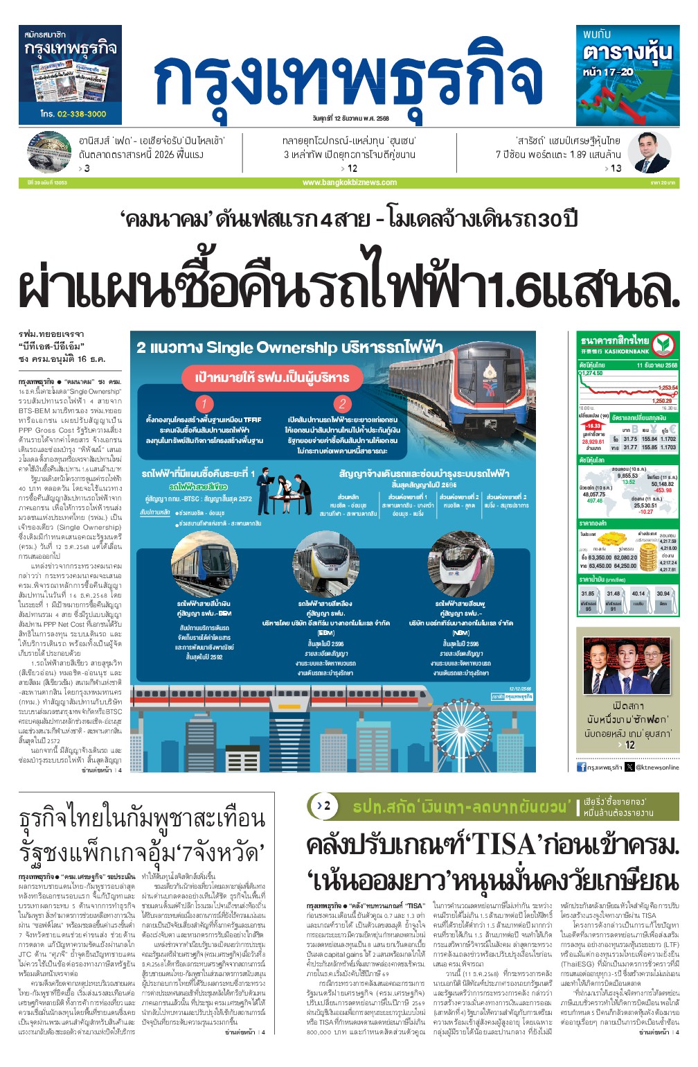 หนังสือพิมพ์ฉบับวันที่ 12 ธ.ค. 68