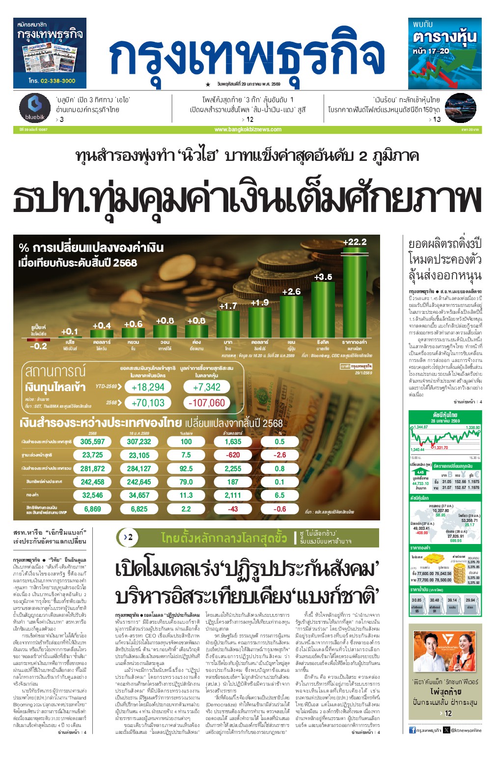 หนังสือพิมพ์ฉบับวันที่ 29 ม.ค. 69