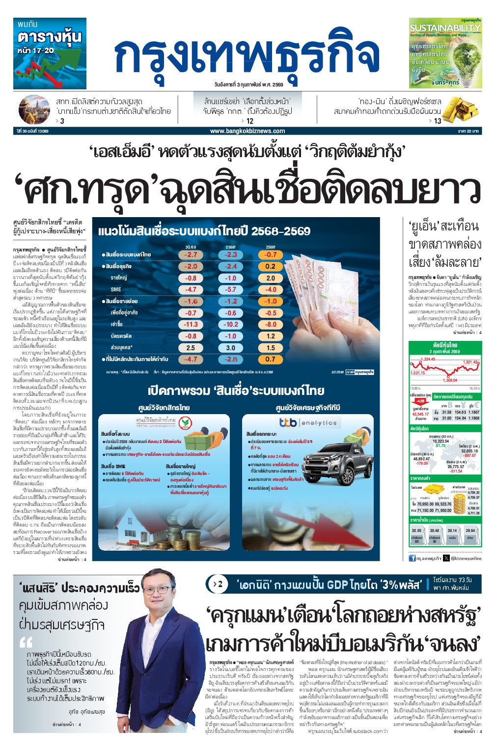 หนังสือพิมพ์ฉบับวันที่ 3 ก.พ. 69