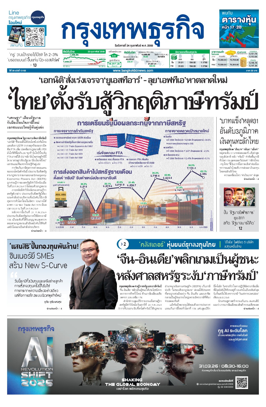 หนังสือพิมพ์ฉบับวันที่ 24 ก.พ. 69