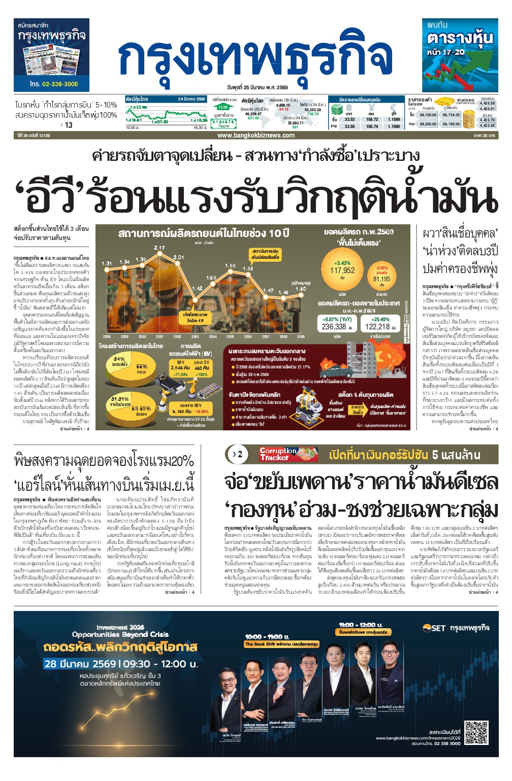 หนังสือพิมพ์ฉบับวันที่ 25 มี.ค. 69