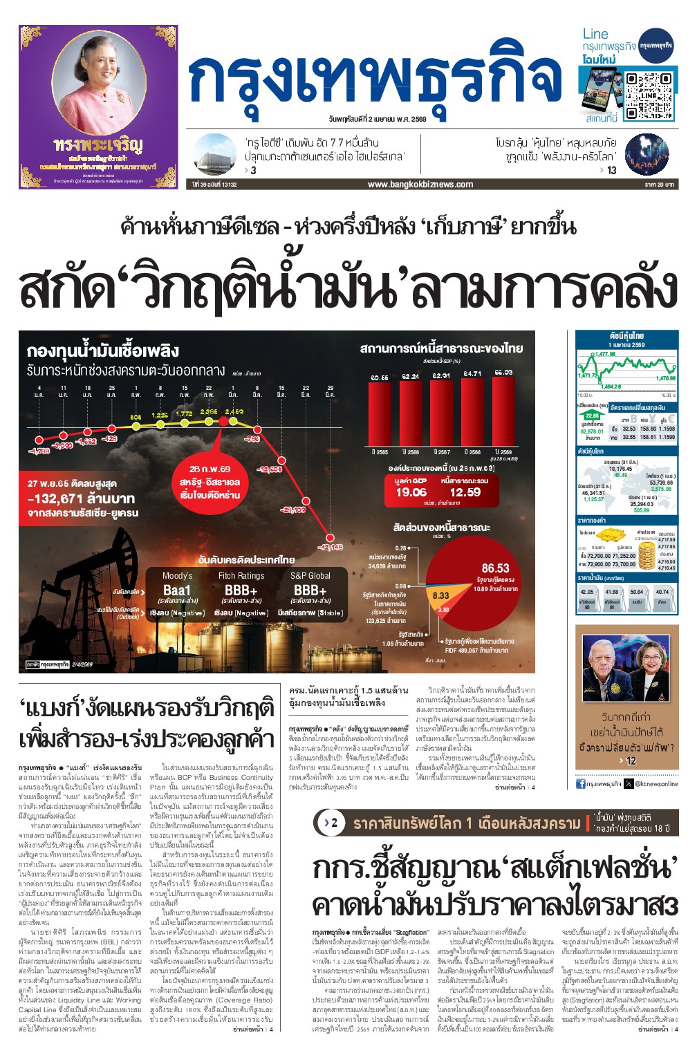 หนังสือพิมพ์ฉบับวันที่ 2 เม.ย. 69