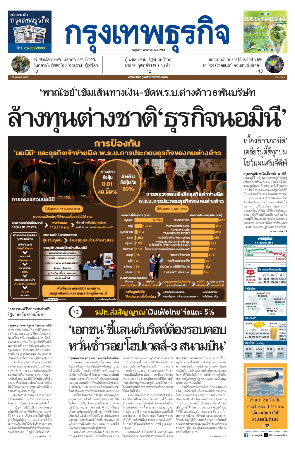 หนังสือพิมพ์ฉบับวันที่ 8 พ.ค. 69