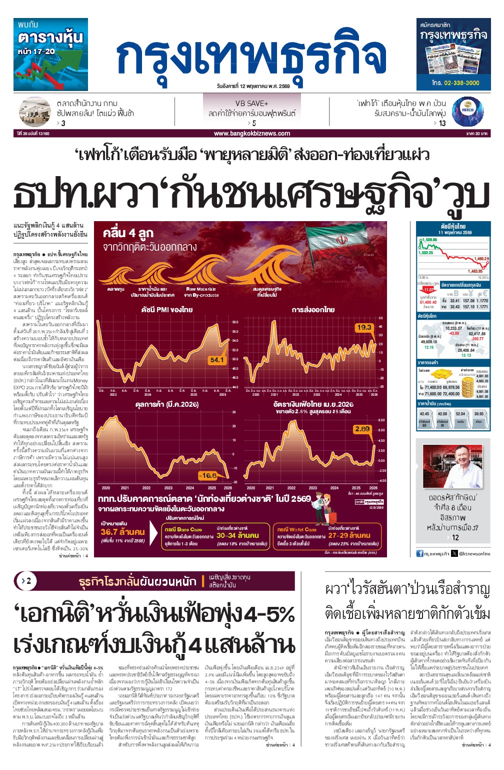 หนังสือพิมพ์ฉบับวันที่ 12 พ.ค. 69