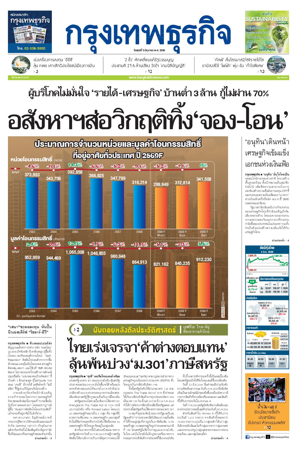 หนังสือพิมพ์ฉบับวันที่ 5 มิ.ย. 69