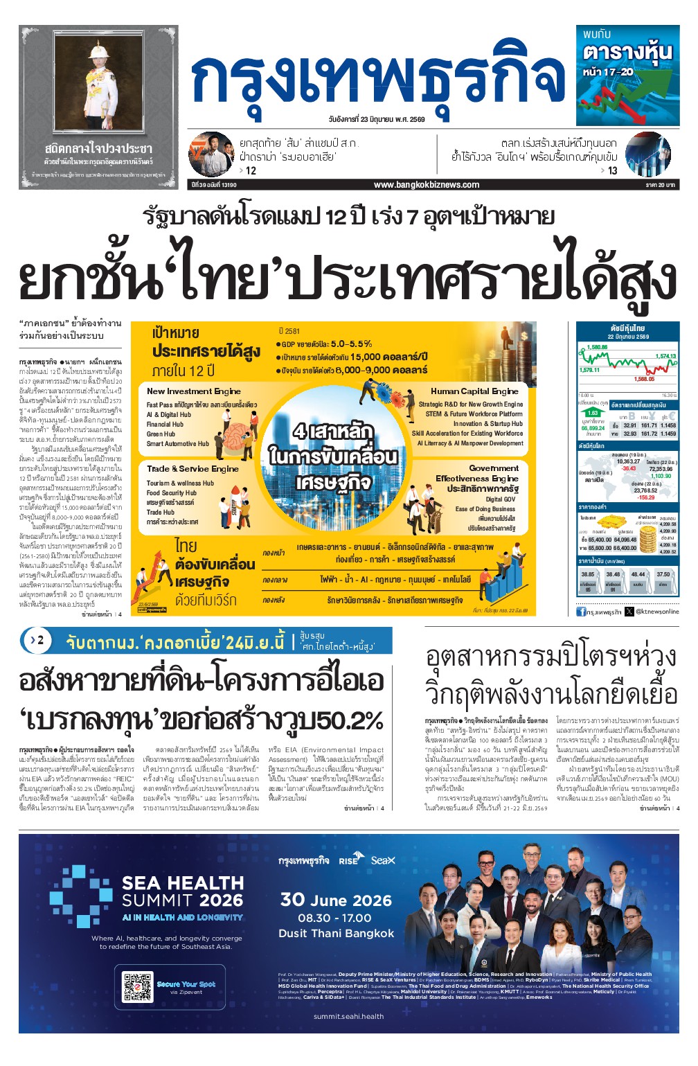หนังสือพิมพ์ฉบับวันที่ 23 มิ.ย. 69