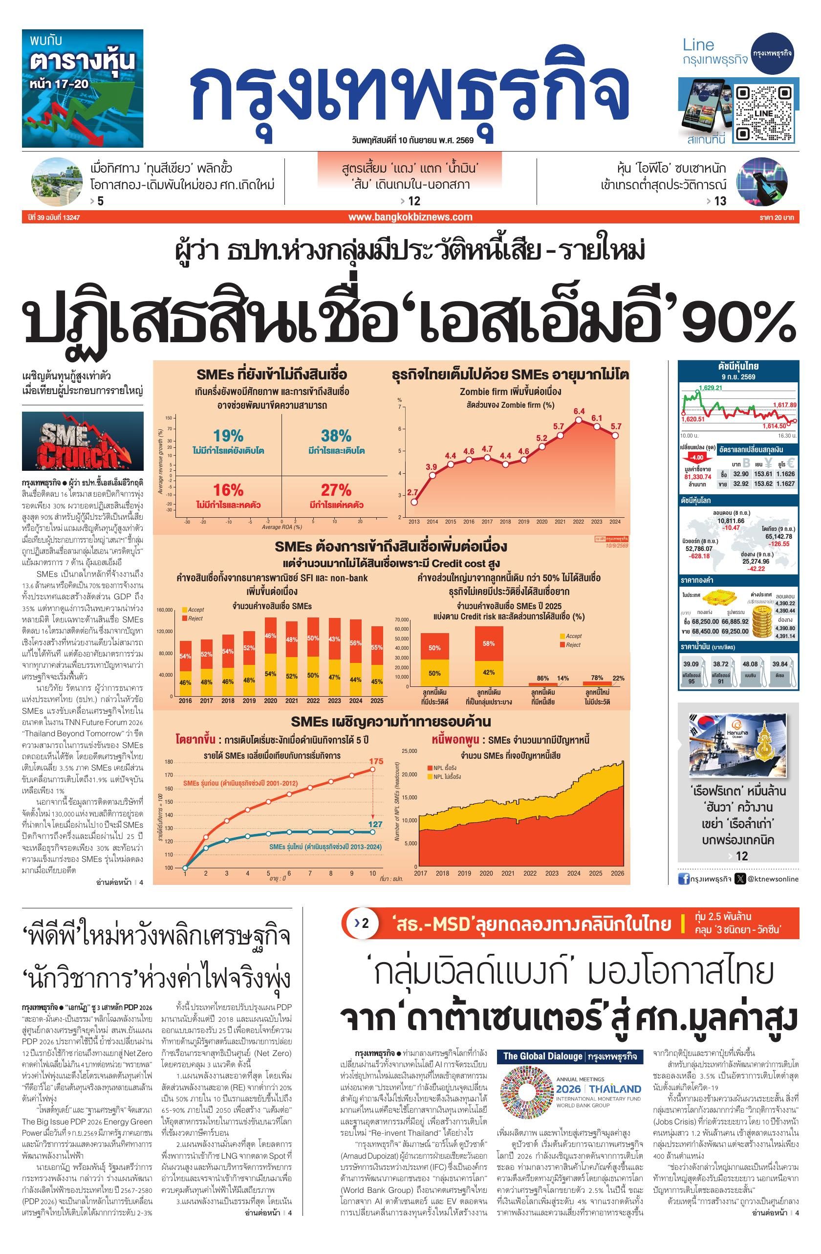 หนังสือพิมพ์ฉบับวันที่ 10 ก.ย. 69